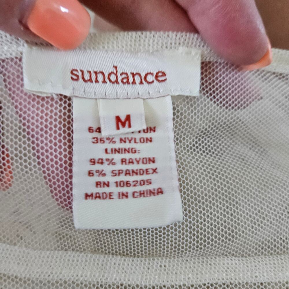 Heaven On Earth Lace Embroidered Ivory Boho Blouse by Sundance Medium - Picture 5 of 8